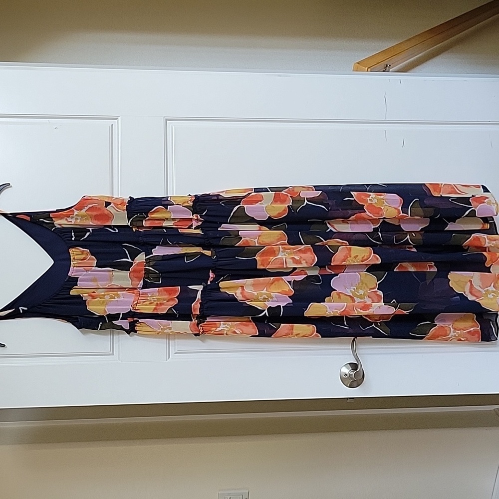 Maurices Sundress, size M - Navy With Orange, Pink, Taupe, and Olive Flowers - Picture 2 of 6